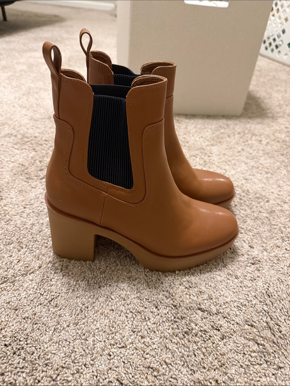 Chinese Laundry Tan Block Heel Booties